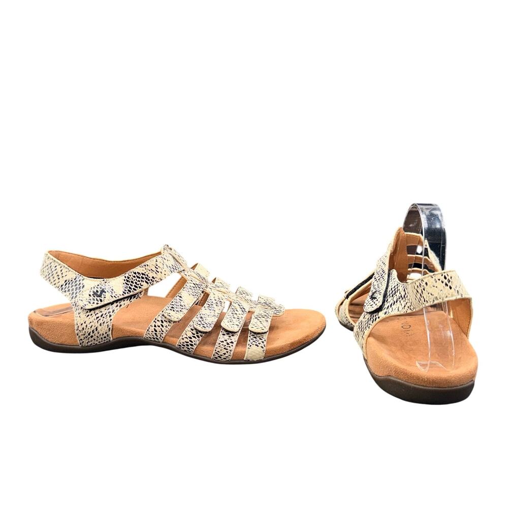 Vionic Harissa Sandals Womens 9 Snake Print Strappy Orthotic Comfort